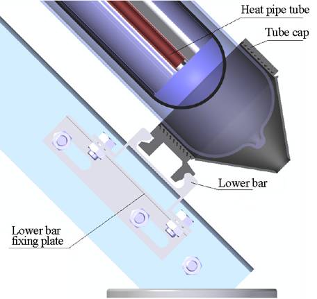 Instalación de depósito de auga e tubo de baleiro de tubos de calor